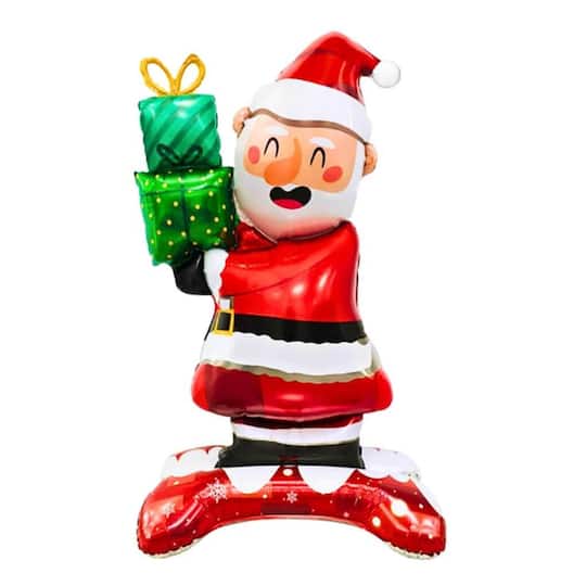 Wizardi Santa's with Christmas Presents Standing Foil Balloon Decoration